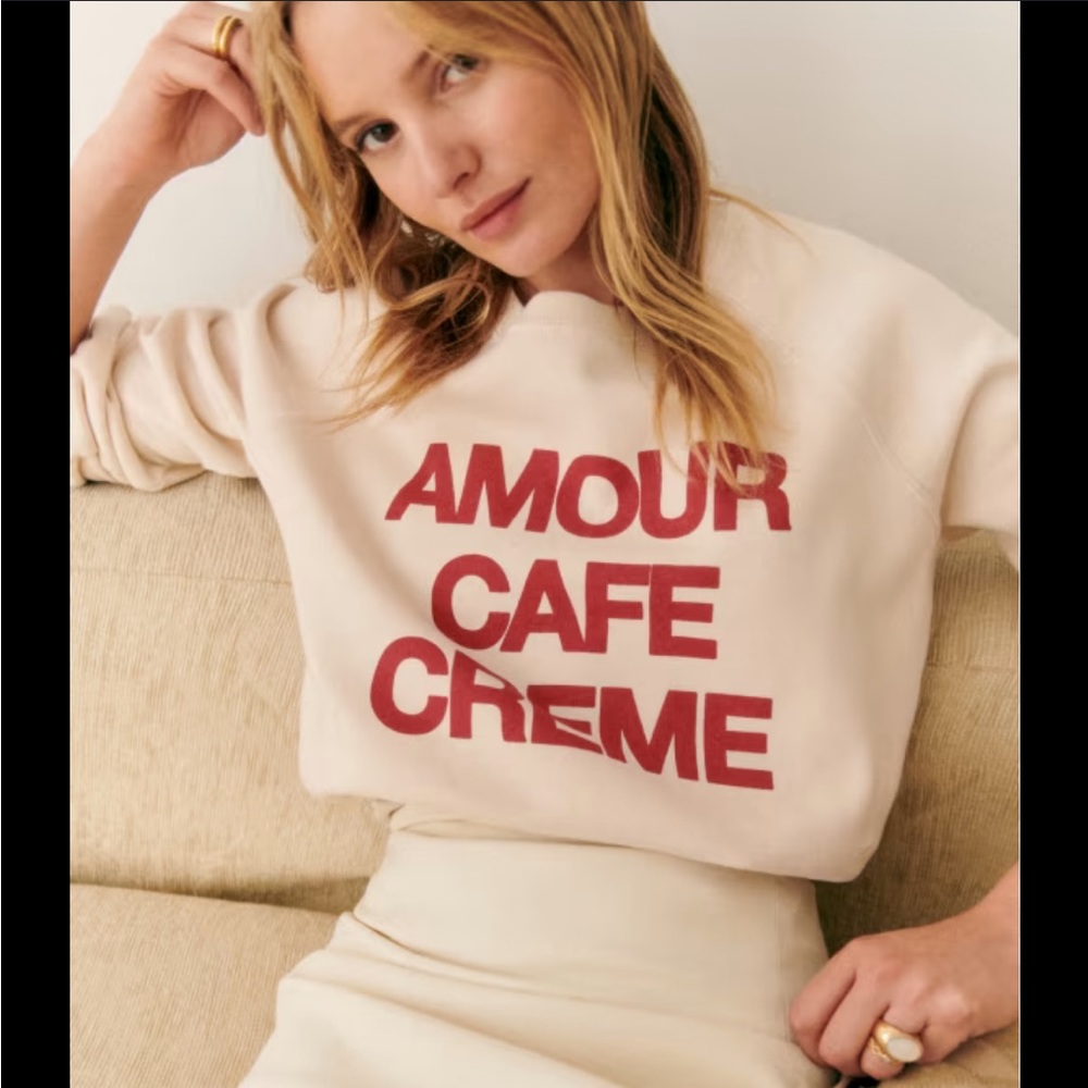Sezane Amour Café Crème Sweatshirt | Sz Small